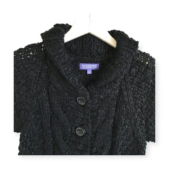 Vivienne Vivienne Tam black cable knit cardigan Size S - Picture 4 of 10